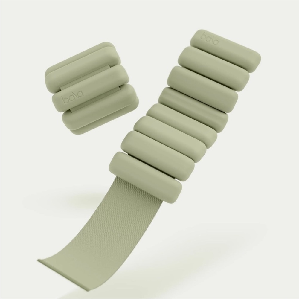 NEW BALA Bangles Weights in Soft Sage Green with Mesh Pouch 1 LB